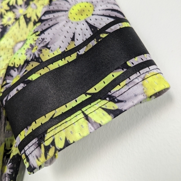 Justice Glitter Jersey Daisy Print Black Detailing Neon Green White Grey- sz 16 - Picture 3 of 8